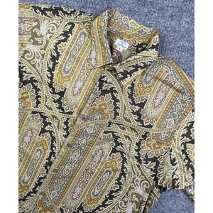 Vintage‎ Maus & Hoffman Shirt Men's L Paisley Short Sleeve Button Up Cotton